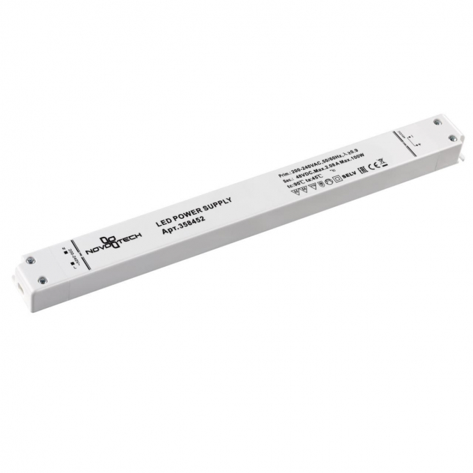 Выносной драйвер IP20 100W 48V DRIVE NT20 143 NOVOTECH 358452, изображение 1 Выносной драйвер IP20 100W 48V DRIVE NT20 143 NOVOTECH 358452, изображение 1