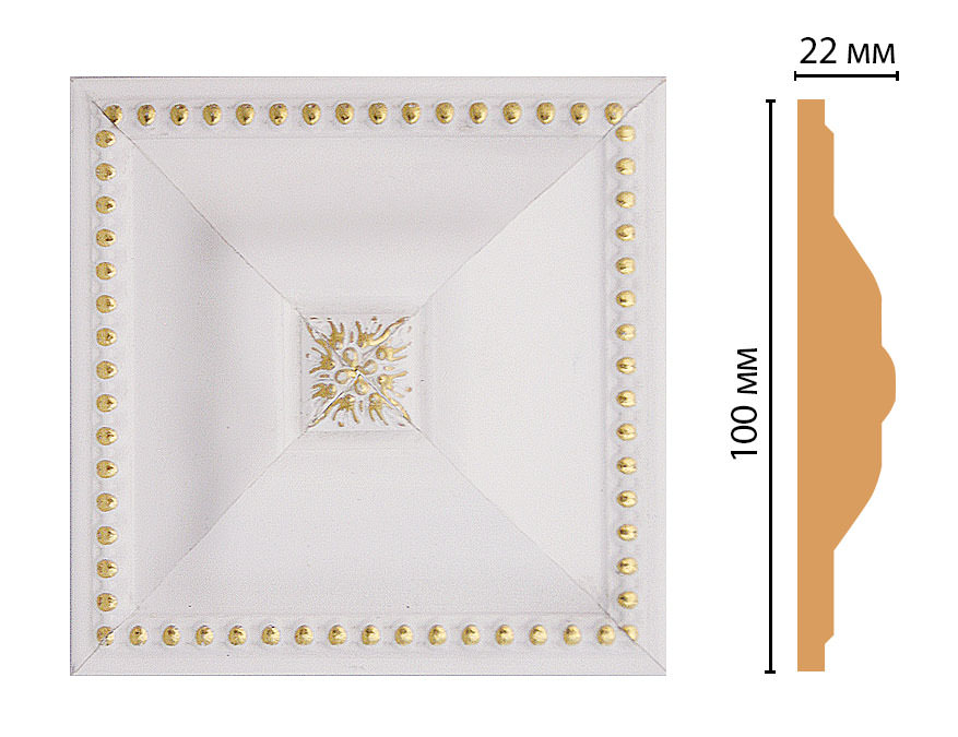 Вставка цветная Decomaster D209-54, 100x100x22 мм