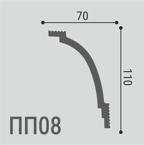Карниз Де-Багет XPS Polymer ПП 08 110/70 Карниз Де-Багет XPS Polymer ПП 08 110/70
