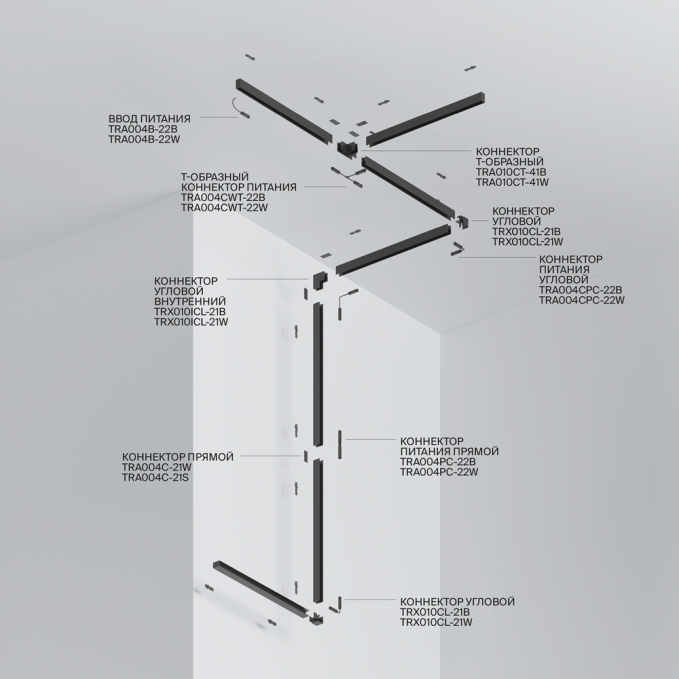 Шинопровод 3м Gravity накладной/подвесной белый, TRX010-413W, изображение 4 Шинопровод 3м Gravity накладной/подвесной белый, TRX010-413W, изображение 4