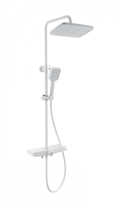Душевая стойка со смесителем Wonzon & Woghand Thermoklick WW-B3098-A-MW белая матовая с термостатом Душевая стойка со смесителем Wonzon & Woghand Thermoklick WW-B3098-A-MW белая матовая с термостатом