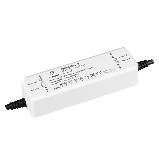 Блок питания ARPV-SP-48060-PFC (48V, 1.25A, 60W), Arlight, 046610, изображение 1 Блок питания ARPV-SP-48060-PFC (48V, 1.25A, 60W), Arlight, 046610, изображение 1