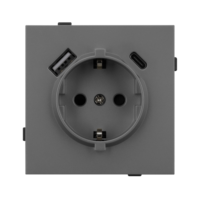 Механизм розетки с USB зарядкой SCT-TENDO-MUAC-SFPL-GR (230V, 16A), Arlight, 054609, изображение 3 Механизм розетки с USB зарядкой SCT-TENDO-MUAC-SFPL-GR (230V, 16A), Arlight, 054609, изображение 3