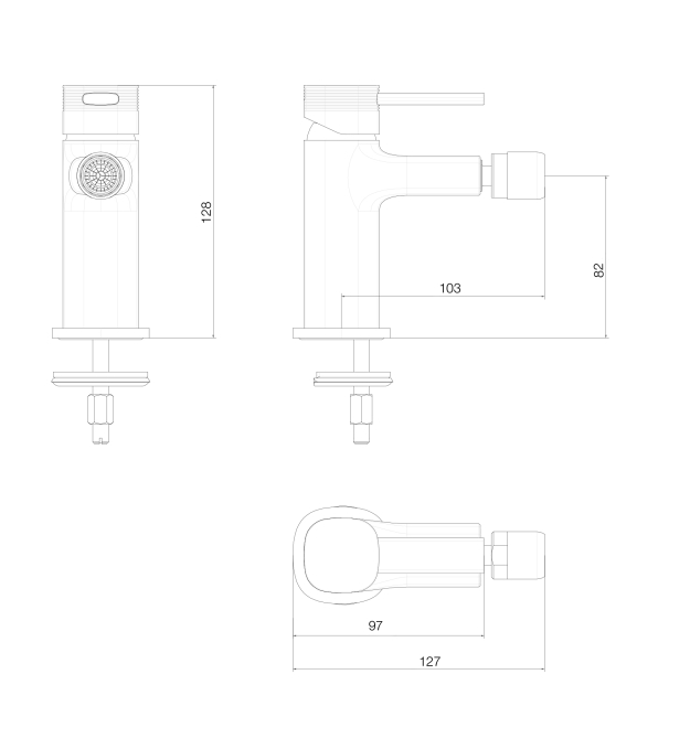Смеситель для биде Wonzon & Woghand Tetra WW-841246-BN никель брашированный
