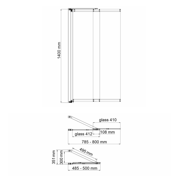 Стеклянная шторка WasserKRAFT Dill 61S02-80WS Fixed