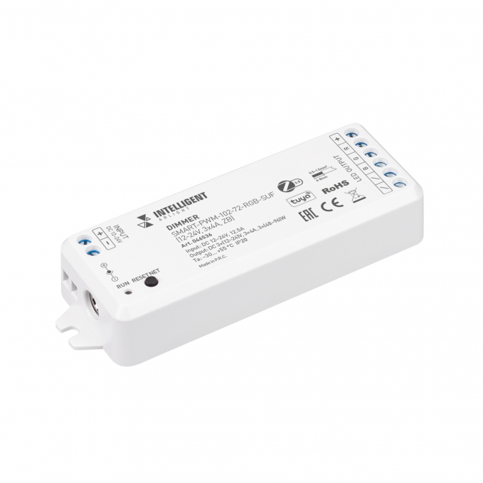 INTELLIGENT ARLIGHT Диммер SMART-PWM-102-72-RGB-SUF (12-24V, 3x4A, ZB), Arlight, 046536, изображение 1 INTELLIGENT ARLIGHT Диммер SMART-PWM-102-72-RGB-SUF (12-24V, 3x4A, ZB), Arlight, 046536, изображение 1