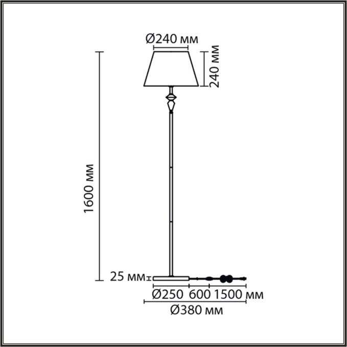 Торшер Е27 1*60W 220V VERMONT CLASSI LN26 049 LUMION 8275/1F, схема товара Торшер Е27 1*60W 220V VERMONT CLASSI LN26 049 LUMION 8275/1F, схема товара