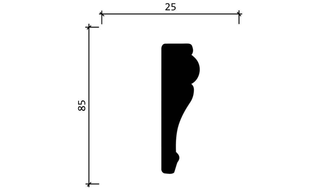 Плинтус Decor-Dizayn 152 A, 85x25x2000 мм Плинтус Decor-Dizayn 152 A, 85x25x2000 мм