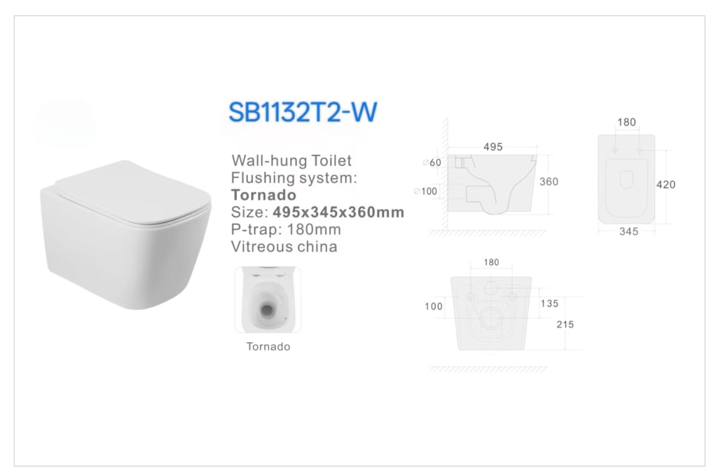 Унитаз подвесной Sapbox Hang SB1132T2-W Tornado 2 белый глянцевый