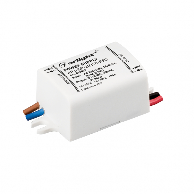 Блок питания ARJ-SP-20350-PFC (7W, 12-20V, 350mA), Arlight, 037439, изображение 1 Блок питания ARJ-SP-20350-PFC (7W, 12-20V, 350mA), Arlight, 037439, изображение 1