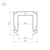 Профиль-держатель MAG-STRETCH-45-2000, Arlight, 032752(2) Профиль-держатель MAG-STRETCH-45-2000, Arlight, 032752(2)