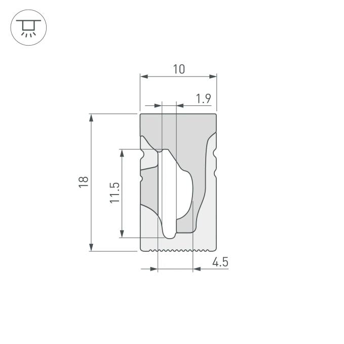 Силиконовый профиль WPH-FLEX-1018-SIDE-S10-50m WHITE, Arlight, 040828, изображение 2