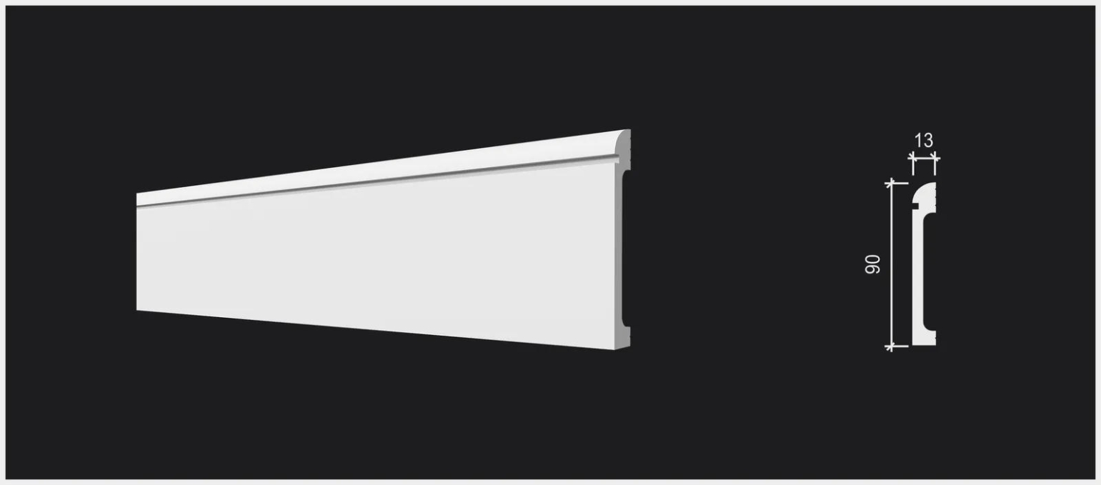 Плинтус Decor-Dizayn DD715, 90x13x2000мм Плинтус Decor-Dizayn DD715, 90x13x2000мм