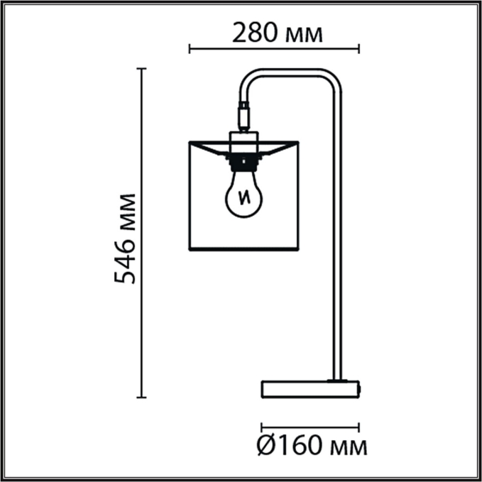 Настольная лампа Е27 60W 220V ELSA MODERNI LN26 461 LUMION 8037/1T, схема товара