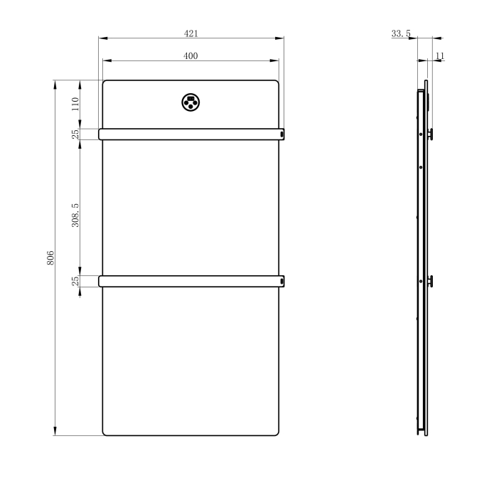 Полотенцесушитель электрический Wonzon & Woghand Stuttgart WW-A502-BR никель брашированный
