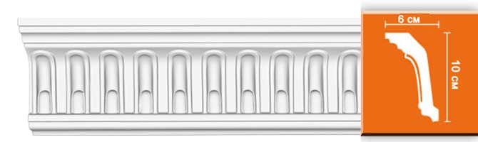 Карниз, плинтус потолочный с рисунком Decomaster DT-9813, 100x60x2400 мм