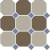 Керамогранит Top Cer Octagon New 4401+29 Oct11-A Beige 01 Coffe Brown 29 Blue Cobalt 11 Dots 30x30, OCT01/29 DOT11-A