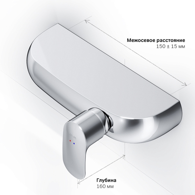 Смеситель для душа AM.PM Sensation F3020000 полка, хром