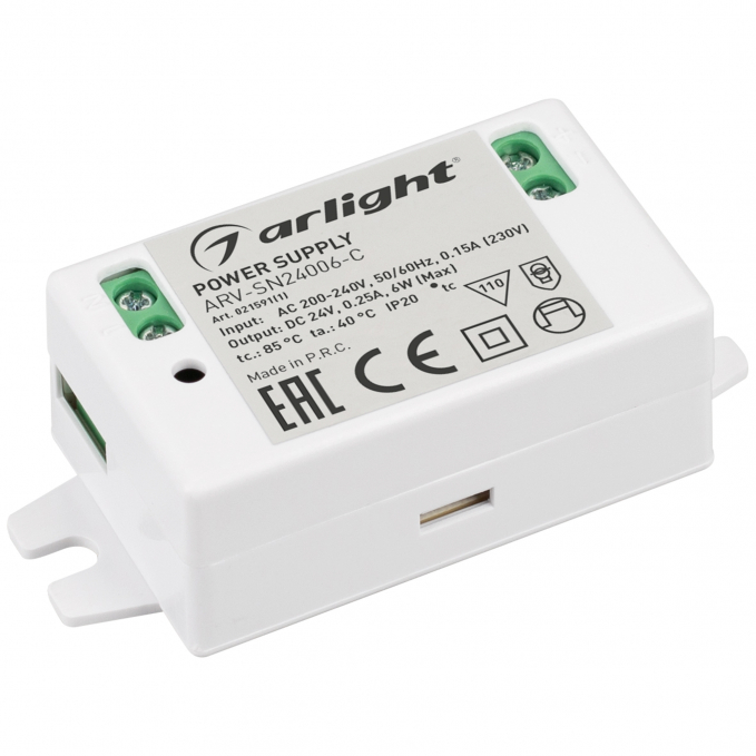 Блок питания ARV-SN24006-C (24V, 0.25A, 6W), Arlight, 021591(1), изображение 1 Блок питания ARV-SN24006-C (24V, 0.25A, 6W), Arlight, 021591(1), изображение 1
