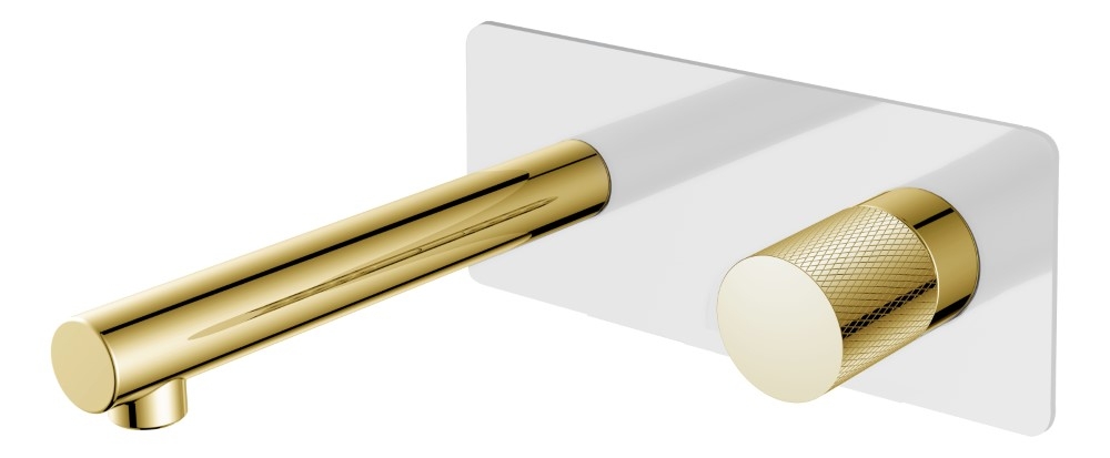 Встраиваемый смеситель Boheme Stick 125-WG.2 белый с золотом матовый Встраиваемый смеситель Boheme Stick 125-WG.2 белый с золотом матовый