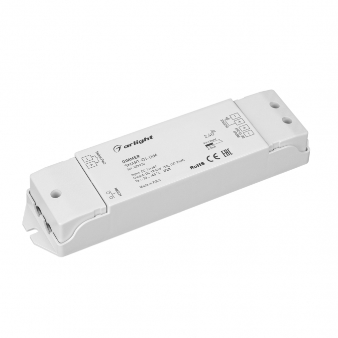 Диммер SMART-D1-DIM (12-24V, 1x10A, 2.4G), Arlight, 029920, изображение 1 Диммер SMART-D1-DIM (12-24V, 1x10A, 2.4G), Arlight, 029920, изображение 1