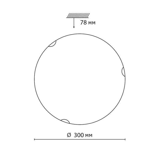 Светильник LED 24Вт 4000K D300 IP20 AMMONITE SNOK SN 000 СОНЕКС 7602/BL, схема товара Светильник LED 24Вт 4000K D300 IP20 AMMONITE SNOK SN 000 СОНЕКС 7602/BL, схема товара