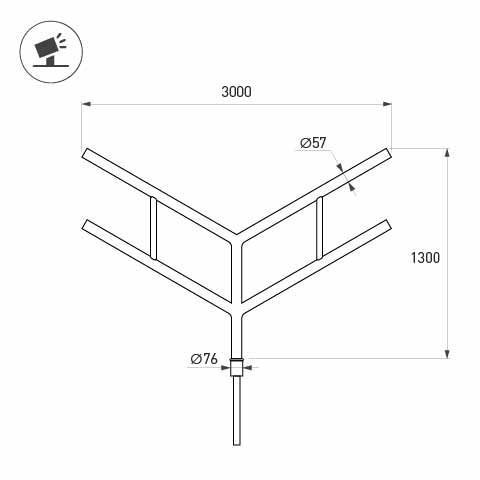 Кронштейн OXOR-SY4-3000x76-L1300 BLACK, Arlight, 051662, изображение 2