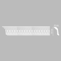 Карниз, плинтус потолочный с рисунком Decomaster DT-9813F гибкий, 100x60x2400 мм