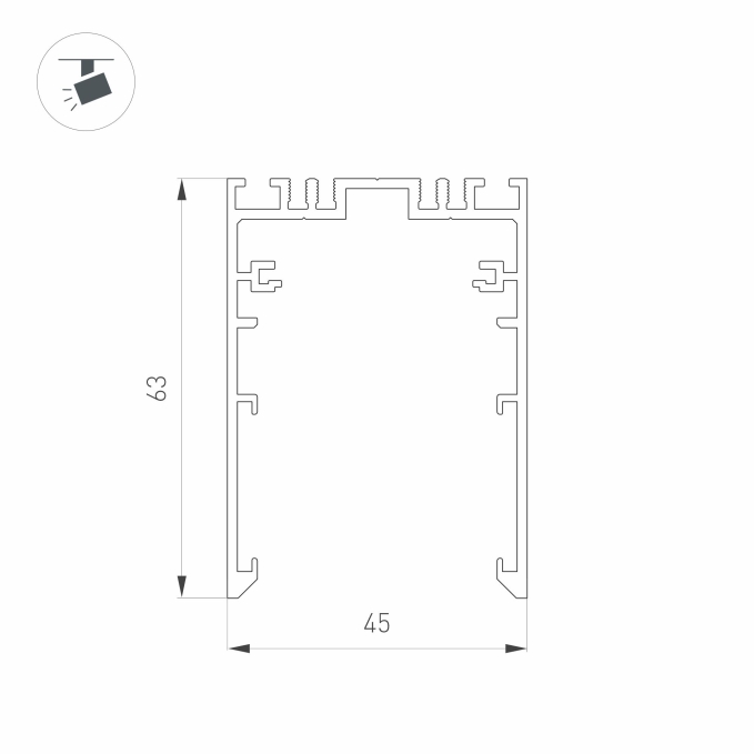 Трек MAG-TRACK-4563-3000 (WH, 5LN), Arlight, 046603, изображение 2 Трек MAG-TRACK-4563-3000 (WH, 5LN), Arlight, 046603, изображение 2