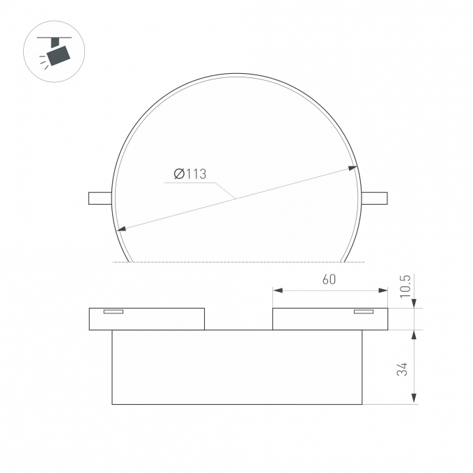 Светильник MAG-MICROCOSM-RONDO-R113-12W Warm3000 (BK, 100 deg, 24V), Arlight, 043263, изображение 2 Светильник MAG-MICROCOSM-RONDO-R113-12W Warm3000 (BK, 100 deg, 24V), Arlight, 043263, изображение 2