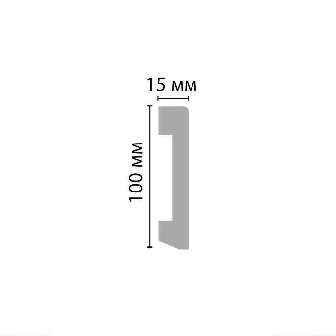 Плинтус напольный Decomaster D036, 100x16x2000 мм Плинтус напольный Decomaster D036, 100x16x2000 мм