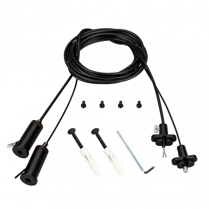Подвес токопроводящий ARL-2x2m Set BLACK (Pad 15x2mm, 2x20AWG), Arlight, 041948, изображение 1 Подвес токопроводящий ARL-2x2m Set BLACK (Pad 15x2mm, 2x20AWG), Arlight, 041948, изображение 1