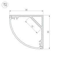 Профиль SL-KANT-H30-2000 ANOD, Arlight, 019333 Профиль SL-KANT-H30-2000 ANOD, Arlight, 019333