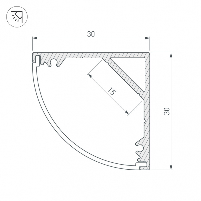 Профиль SL-KANT-H30-2000 ANOD, Arlight, 019333, изображение 4 Профиль SL-KANT-H30-2000 ANOD, Arlight, 019333, изображение 4