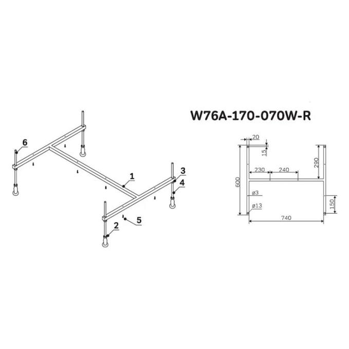 Каркас для ванны AM.PM Sense W76A-170-070W-R Каркас для ванны AM.PM Sense W76A-170-070W-R