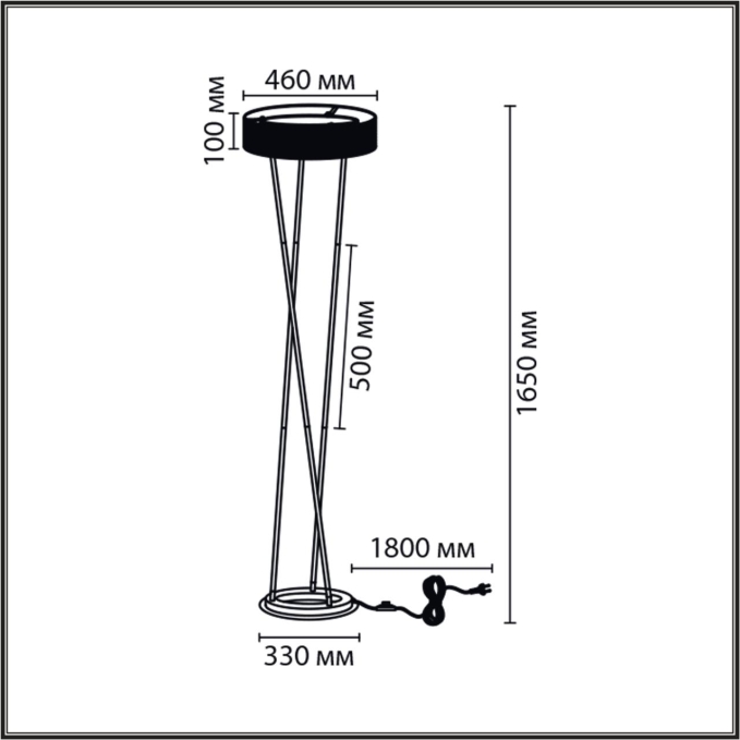 Торшер LED 30W 3000/4000/6000K 220V ALVA LEDIO LN26 304 LUMION 8370/30FL, схема товара Торшер LED 30W 3000/4000/6000K 220V ALVA LEDIO LN26 304 LUMION 8370/30FL, схема товара