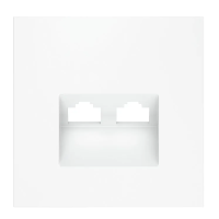 Накладка для розетки компьютерной двойной RJ45+RJ45 кат.6, S70 (белый матовый), Voltum, VLS001402