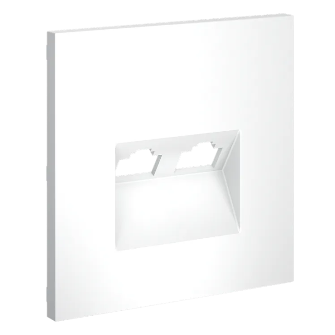 Накладка для розетки компьютерной двойной RJ45+RJ45 кат.6, S70 (белый матовый), Voltum, VLS001402 Накладка для розетки компьютерной двойной RJ45+RJ45 кат.6, S70 (белый матовый), Voltum, VLS001402