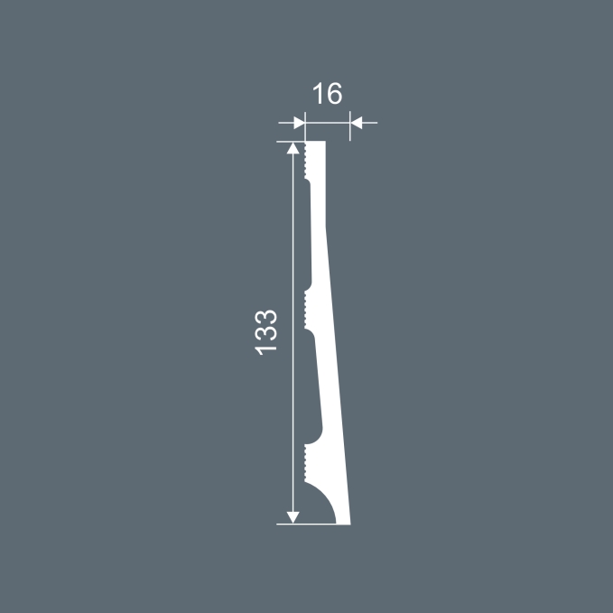 Плинтус Cosca Decor PX040, 133х16x2000 мм, Экополимер Плинтус Cosca Decor PX040, 133х16x2000 мм, Экополимер