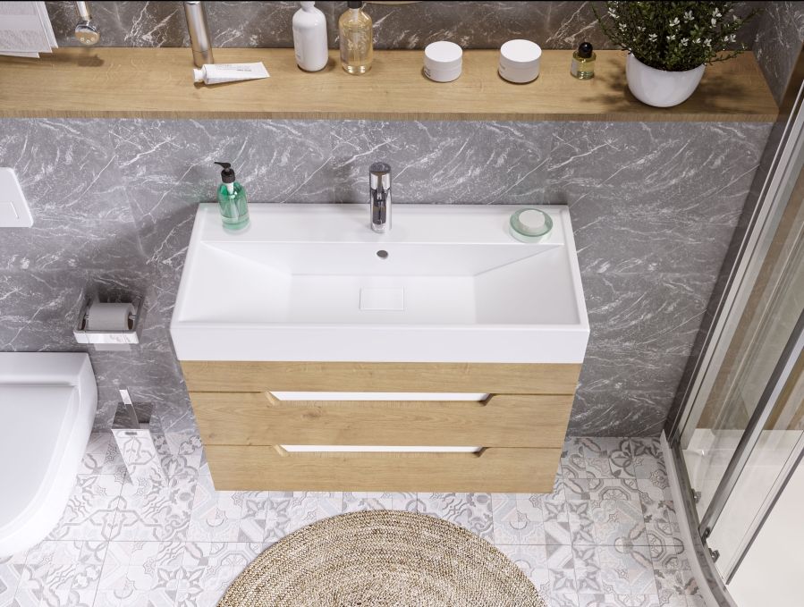 Накладная раковина Madera Malta 4627173210867 90 см белая глянцевая