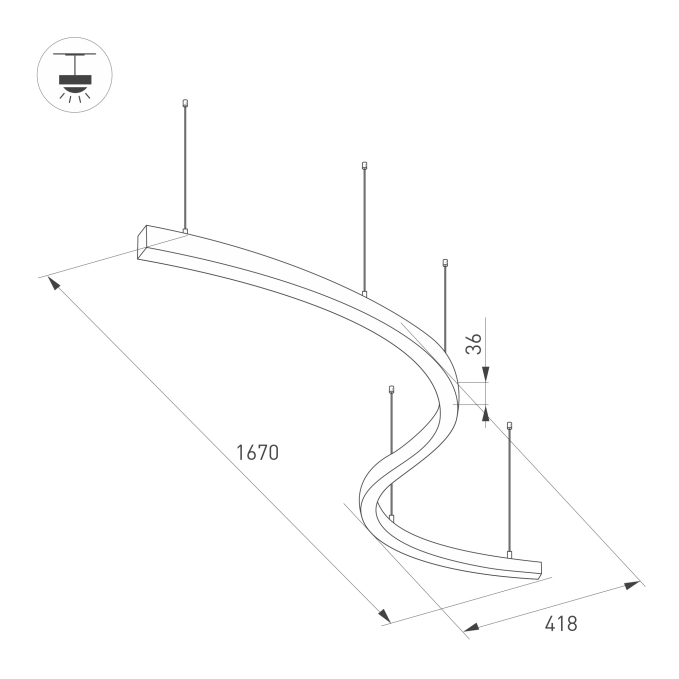 Светильник SP-LINE-HANG ARC-S3535-D800-65W Day4000 (WHITE, 230V), Arlight, 034050(1) Светильник SP-LINE-HANG ARC-S3535-D800-65W Day4000 (WHITE, 230V), Arlight, 034050(1)