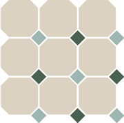 Керамогранит Top Cer Octagon New 4416 Oct13+18-A White 16 Turquoise 13 + Green 18 Dots 30x30, OCT16 DOT13/18-A