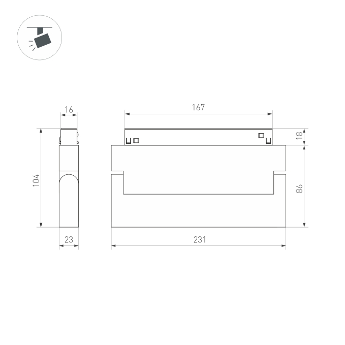 Светильник MAG-ORIENT-FLAT-FOLD-S230-12W Warm3000 (BK, 80 deg, 48V), Arlight, 034664, изображение 2