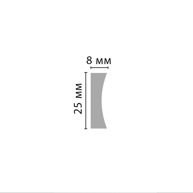 Молдинг гладкий Decomaster D046-115ДМ, 25x8x2000 мм Молдинг гладкий Decomaster D046-115ДМ, 25x8x2000 мм