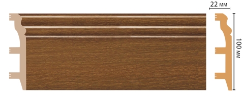 Плинтус напольный Decomaster D232-85 ШК/14, 100x22x2400 мм