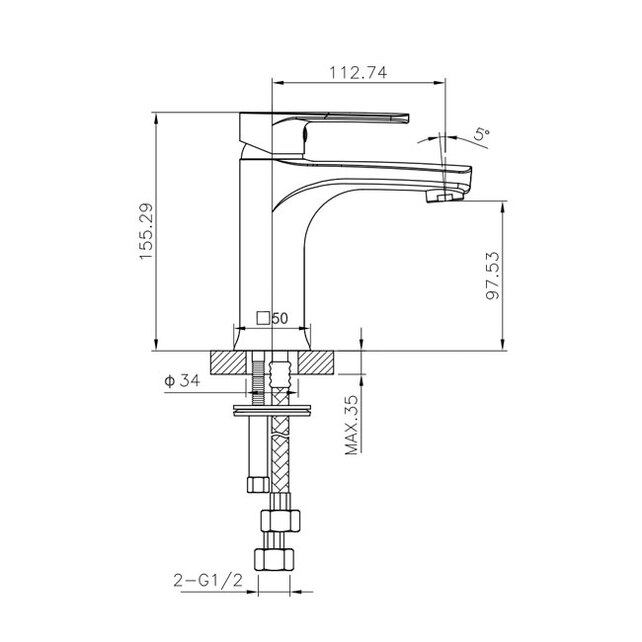 Смеситель для раковины Caprigo Atlantic 51-020-crm хром Смеситель для раковины Caprigo Atlantic 51-020-crm хром