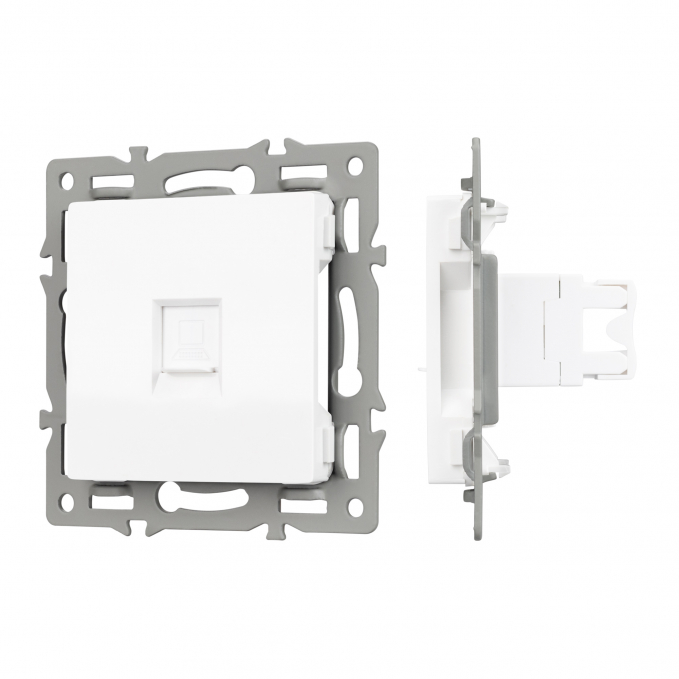 Механизм компьютерной розетки SCT-MPC1-PL-WH (RJ-45, CAT6), Arlight, 045301, изображение 1 Механизм компьютерной розетки SCT-MPC1-PL-WH (RJ-45, CAT6), Arlight, 045301, изображение 1
