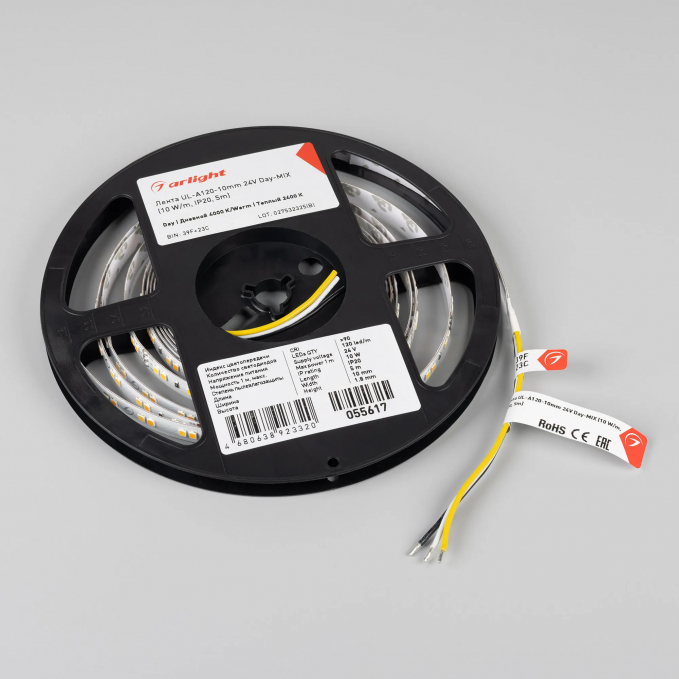 Светодиодная лента UL-A120-10mm 24V Day-MIX (10 W/m, IP20, 5m), Arlight, 055617, изображение 2 Светодиодная лента UL-A120-10mm 24V Day-MIX (10 W/m, IP20, 5m), Arlight, 055617, изображение 2
