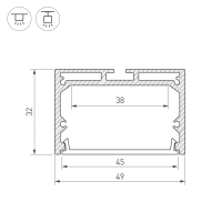 Профиль SL-LINE-4932-3000 BLACK, Arlight, 036254