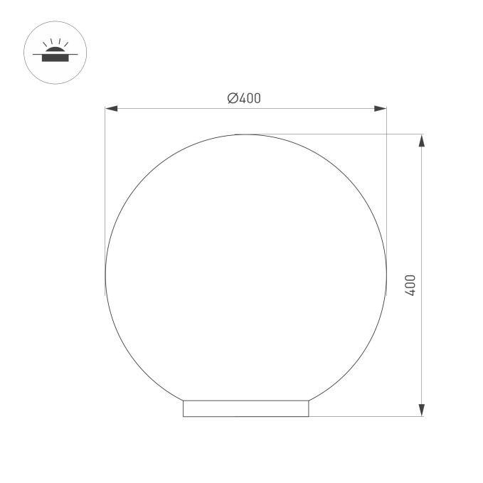Светильник KT-GLOBE-R400-12W Warm3000 (DG, 275 deg, 24V), Arlight, 051028, изображение 4 Светильник KT-GLOBE-R400-12W Warm3000 (DG, 275 deg, 24V), Arlight, 051028, изображение 4
